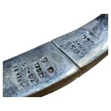 Vintage Mexican Taxco 950 Silver with Turquoise Inlay Clamper Bracelet