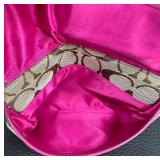 Coach Signature Collection Big C Pink and Brown Wristlet