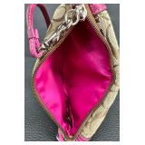 Coach Signature Collection Big C Pink and Brown Wristlet