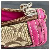 Coach Signature Collection Big C Pink and Brown Wristlet