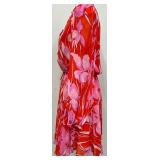 Milly Reina Parrot Tulip Dress in Coral - Size 8