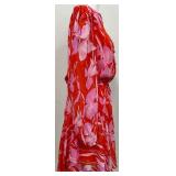 Milly Reina Parrot Tulip Dress in Coral - Size 8