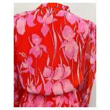 Milly Reina Parrot Tulip Dress in Coral - Size 8