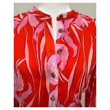 Milly Reina Parrot Tulip Dress in Coral - Size 8