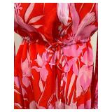 Milly Reina Parrot Tulip Dress in Coral - Size 8