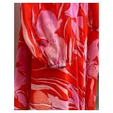 Milly Reina Parrot Tulip Dress in Coral - Size 8