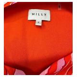 Milly Reina Parrot Tulip Dress in Coral - Size 8