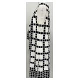 SoCa by St. John White and Black Print Silk Sleeveless Dress - Size L