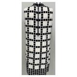 SoCa by St. John White and Black Print Silk Sleeveless Dress - Size L