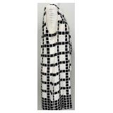 SoCa by St. John White and Black Print Silk Sleeveless Dress - Size L