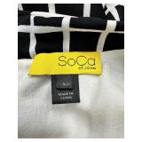 SoCa by St. John White and Black Print Silk Sleeveless Dress - Size L