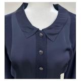 DKNY Midnight Blue Button Up Sweater - Size M