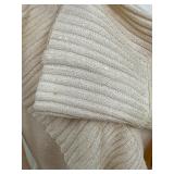 St. John Evening by Marie Grey J. Kelly Coat - Creme Knit Ruffle Long Belted Sweater