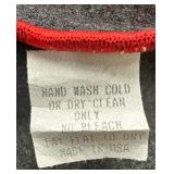 AnyaSF - Black Multi Flack Wool Short Jacket with Red Trim and Side Tie Belt - Size M/L