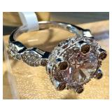 Sparkling Sterling Silver and Cubic Zirconia Earrings and Ring