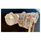 Sparkling Sterling Silver and Cubic Zirconia Earrings and Ring