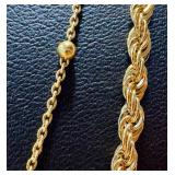 Two Beautiful 18k GP Necklace Chains and Sterling Ring