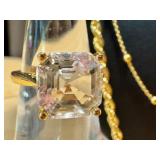 Two Beautiful 18k GP Necklace Chains and Sterling Ring