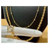 Two Beautiful 18k GP Necklace Chains and Sterling Ring