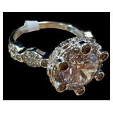 Sparkling Sterling Silver and Cubic Zirconia Earrings and Ring