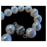 Faux Pearl Strand with Sterling Clasp and Beautiful Faux Pearl Earrings