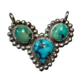 Sterling Silver Turquoise Pendant with 925 Stamp