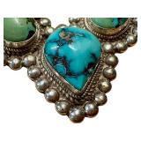 Sterling Silver Turquoise Pendant with 925 Stamp