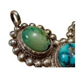 Sterling Silver Turquoise Pendant with 925 Stamp