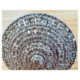 Sterling Silver 925 Statement Ring with Brilliant Crystal Accents