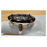 Vintage Mexican Taxco 950 Silver with Turquoise Inlay Clamper Bracelet