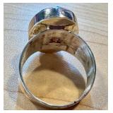 Elegant Blue Apatite Gemstone Ring with Silver Band