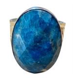Elegant Blue Apatite Gemstone Ring with Silver Band