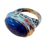 Vintage 925 Sterling Silver Ring with Lapis Gemstone