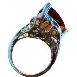 Stunning Citrine and Silver Ring with Intricate Side Design