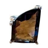 Vintage Smoky Quartz Gemstone Ring with Sterling Silver Setting