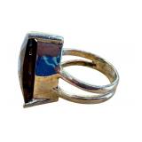 Vintage Smoky Quartz Gemstone Ring with Sterling Silver Setting