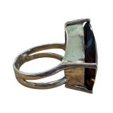 Vintage Smoky Quartz Gemstone Ring with Sterling Silver Setting