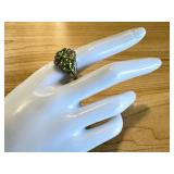 Sterling Silver Ring with Peridot Gemstones