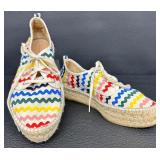 Adorable Loeffler Randall Alfie Platform Espadrilles with Rick-Rack - Size 38 - (7 1/2)
