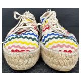 Adorable Loeffler Randall Alfie Platform Espadrilles with Rick-Rack - Size 38 - (7 1/2)
