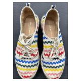 Adorable Loeffler Randall Alfie Platform Espadrilles with Rick-Rack - Size 38 - (7 1/2)