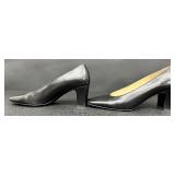 Charles Jourdan Black Leather Pumps - 7 1/2M - Made in Paris