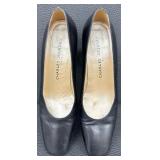 Charles Jourdan Black Leather Pumps - 7 1/2M - Made in Paris