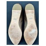 Joan & David Peep-Toe Snakeskin Like Brown Flats - 6 1/2 M