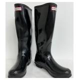 Hunter Original Tall Black Gloss Rain Boots - 6M/7F