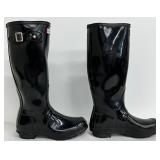 Hunter Original Tall Black Gloss Rain Boots - 6M/7F