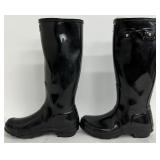Hunter Original Tall Black Gloss Rain Boots - 6M/7F