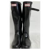 Hunter Original Tall Black Gloss Rain Boots - 6M/7F