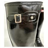 Hunter Original Tall Black Gloss Rain Boots - 6M/7F