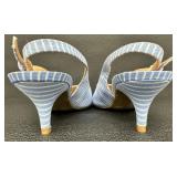 A New Day Light Blue and White Slingback Flats - Size 7 1/2